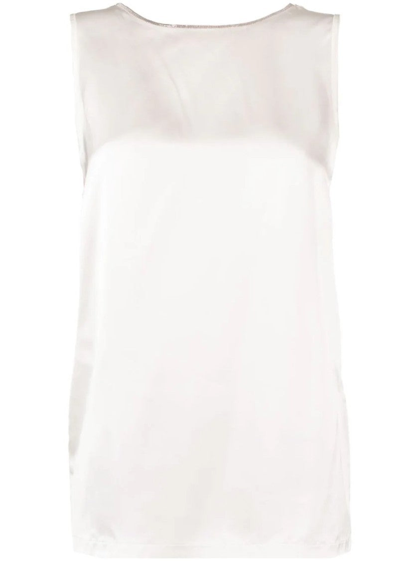 Fabiana Filippi White Satin Top