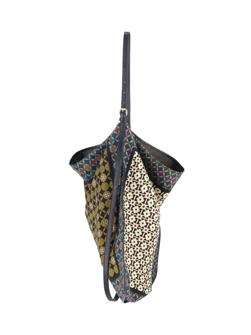 Dries Van Noten Triangular Geometric Pattern Large Shoulder Bag