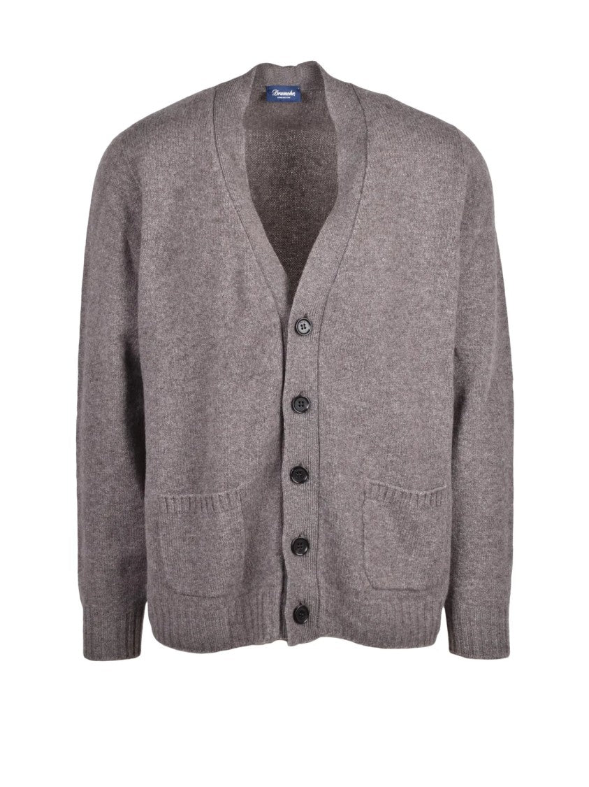 Drumohr Grey Wool V-Neck Cardigan