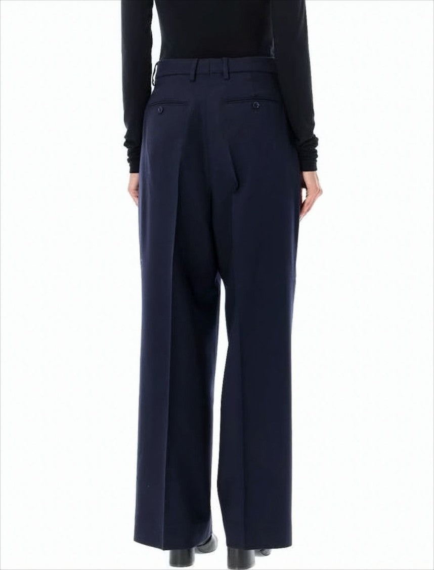 Ami Paris Wide-Leg Tailored Pants With High Waist
