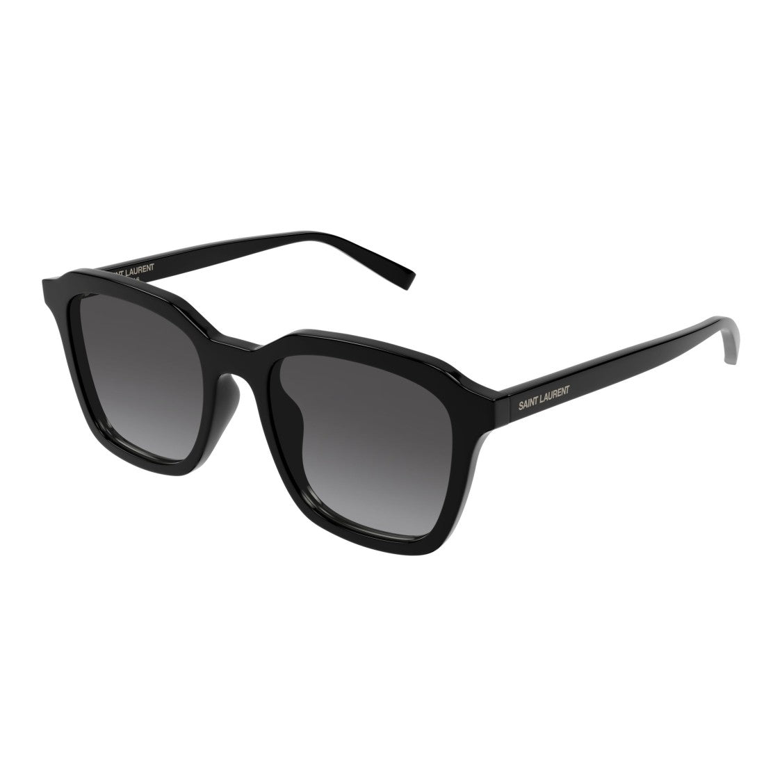 Saint Laurent Square Frame Sunglasses With Gradient Grey Lenses And Recycled Acetate