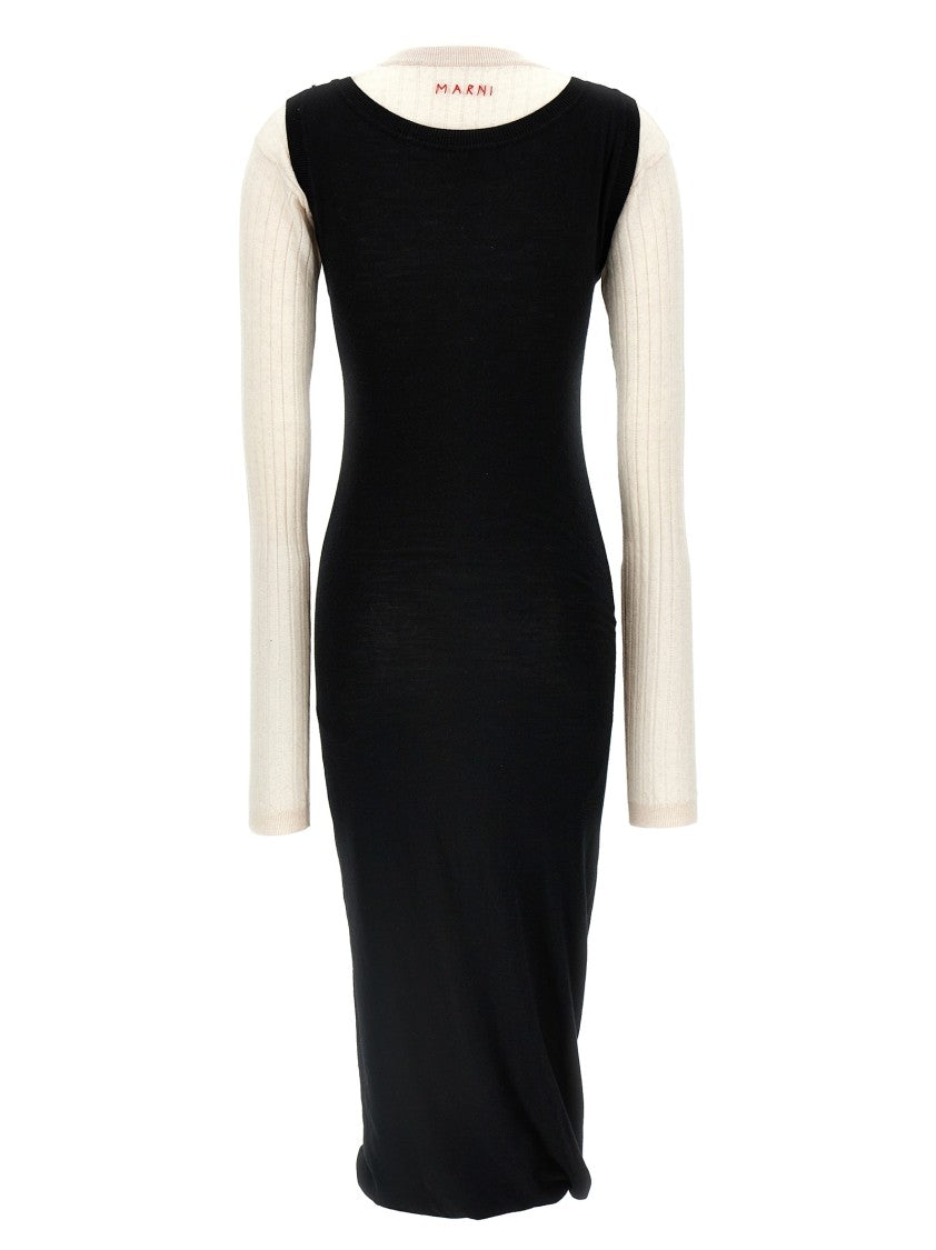 Marni Multi-Layered Dress With Crinkled Hem