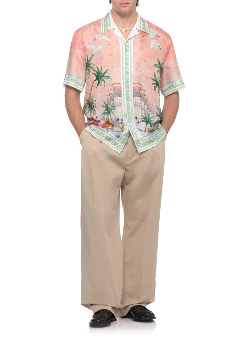 Casablanca Pink Ethereal Silk Casual Shirt