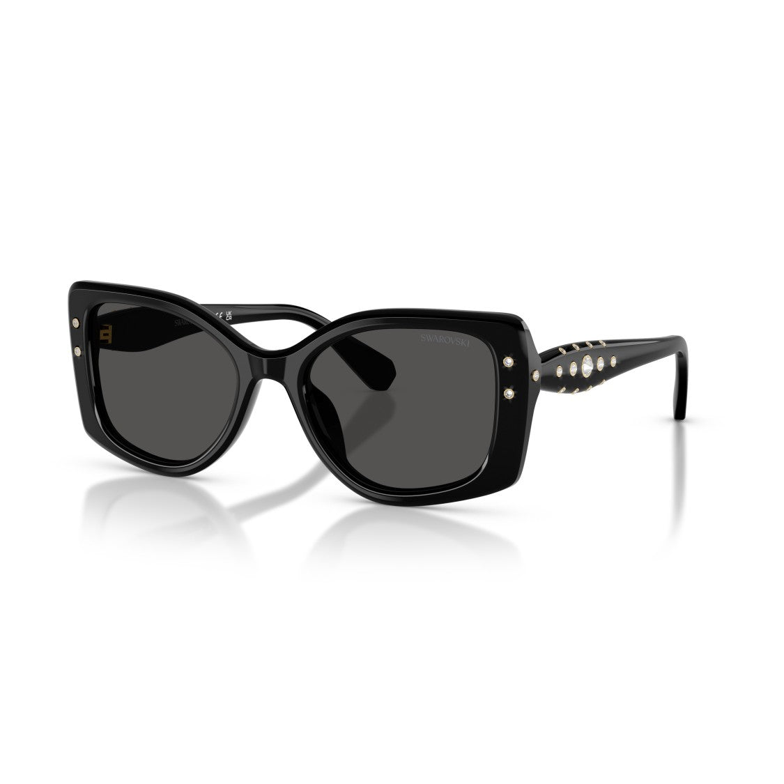 Swarovski 0Sk6058u Oversized Square Frame Sunglasses With Crystal Embellishments