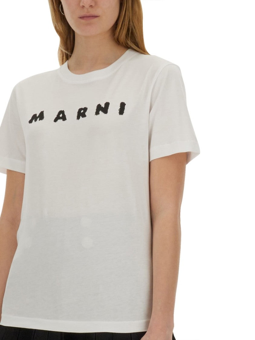 Marni Cotton T-Shirt With Logo
