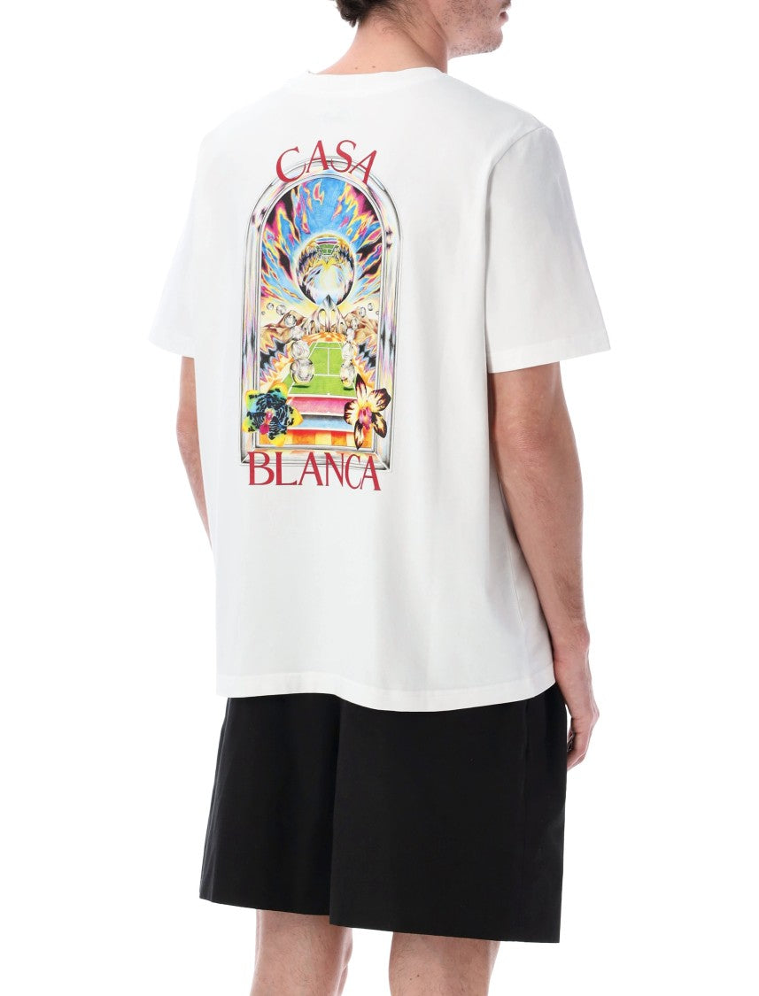 Casablanca Tennis Landscape White T-Shirt