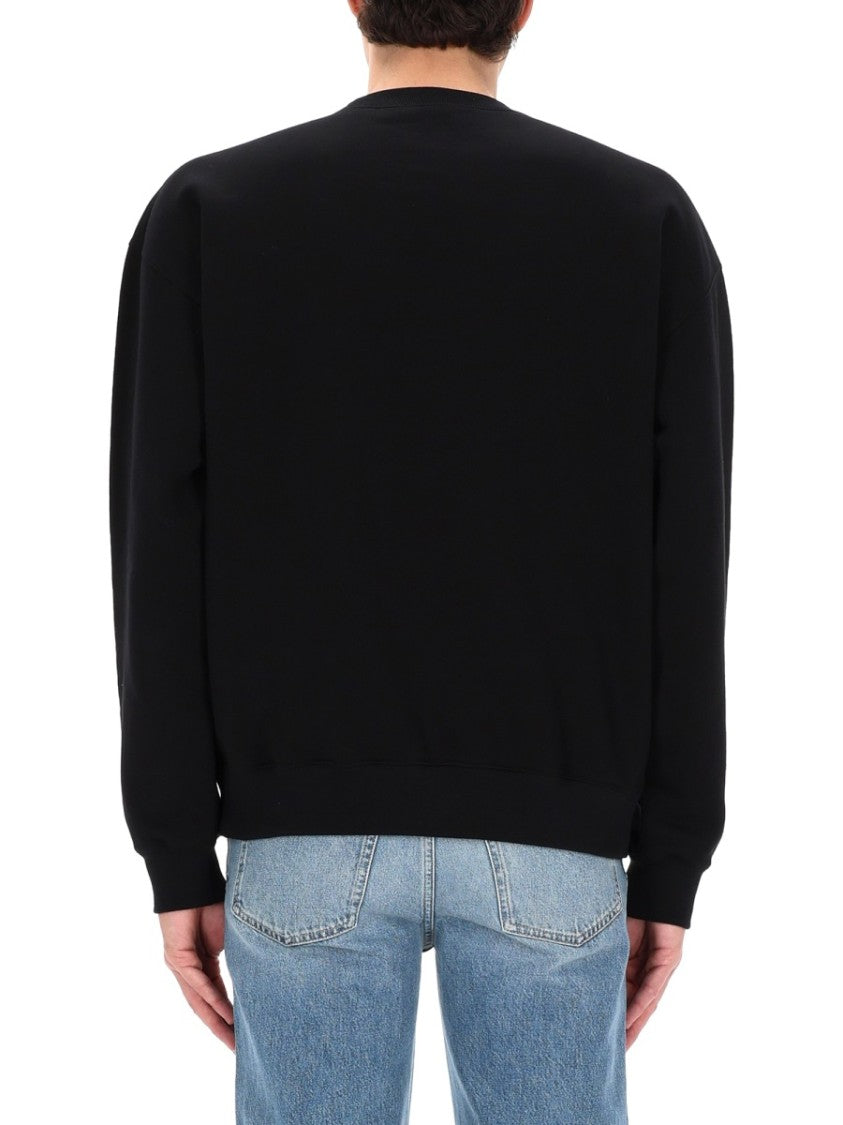 Gucci Black Embossed Logo Cotton Sweatshirt