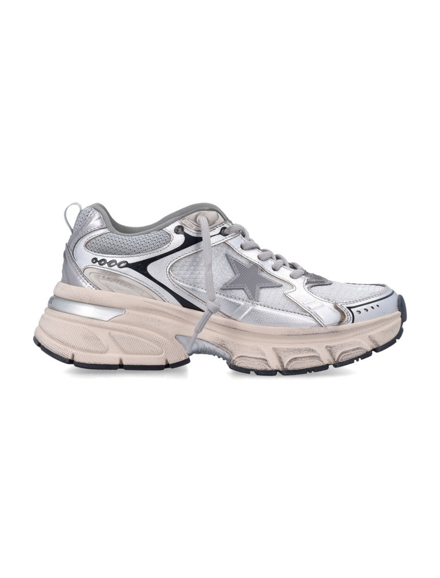 Golden Goose Lightstar Mesh Laminated Leather Chunky Sneakers