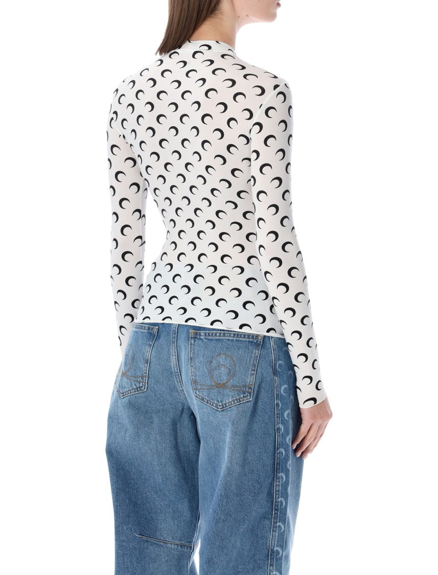 Marine Serre Moon Print High Neck Top