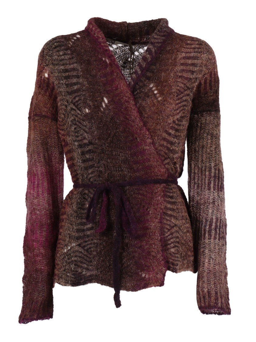 Kangra Cashmere Textured Alpaca Blend Wrap-Style Top