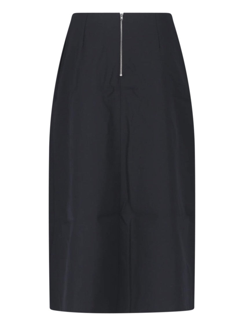 Sibel Saral Black Lauren Wool-Blend Midi Skirt