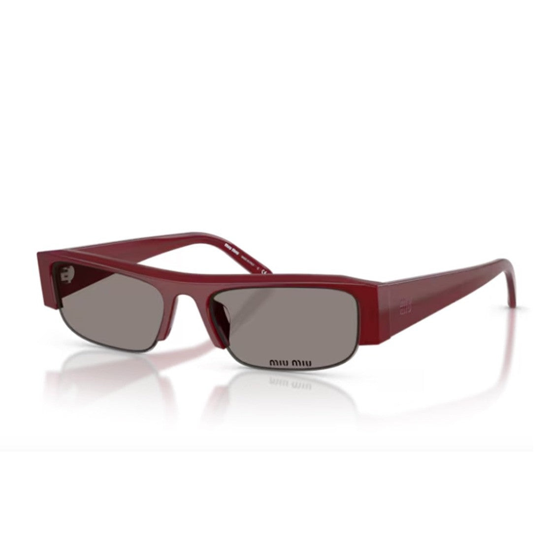 Miu Miu Bordeaux Acetate Rectangular Sunglasses
