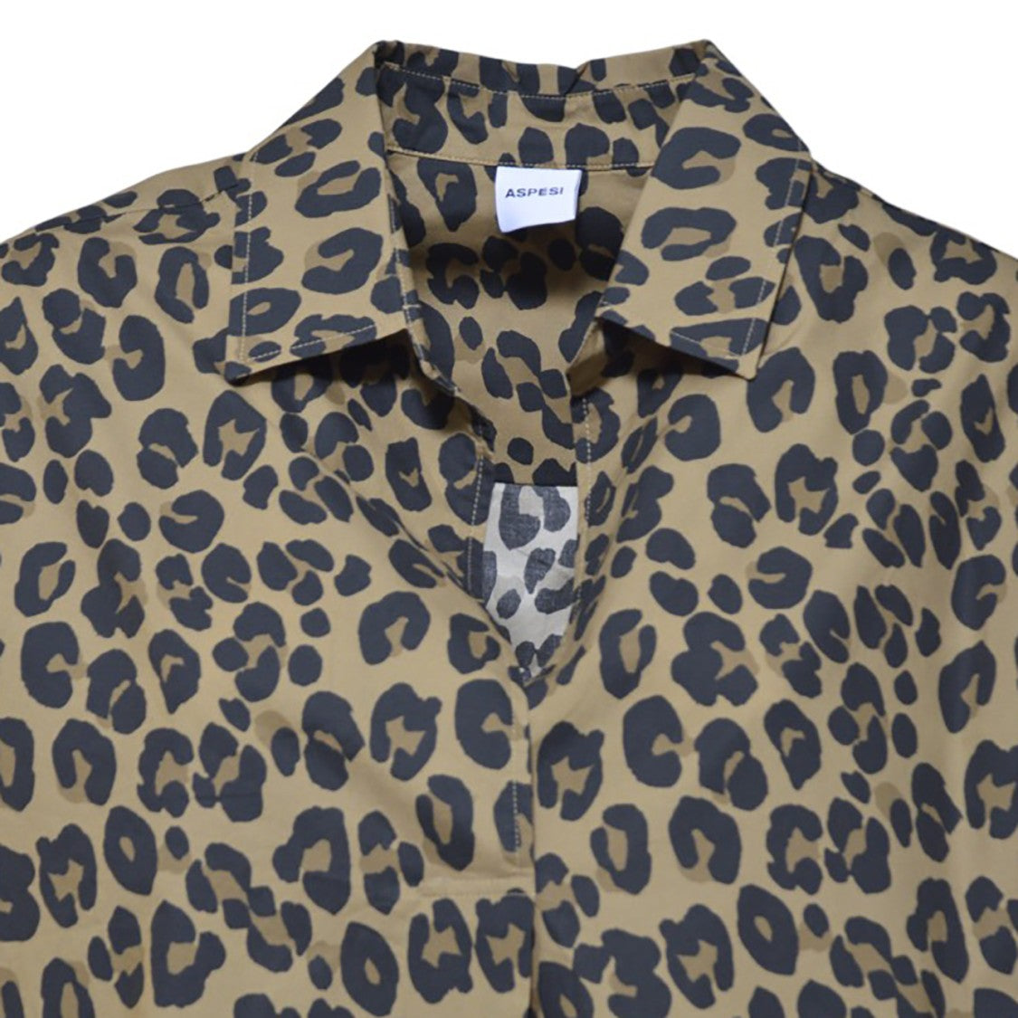 Aspesi Beige Animal Print Cotton Shirt