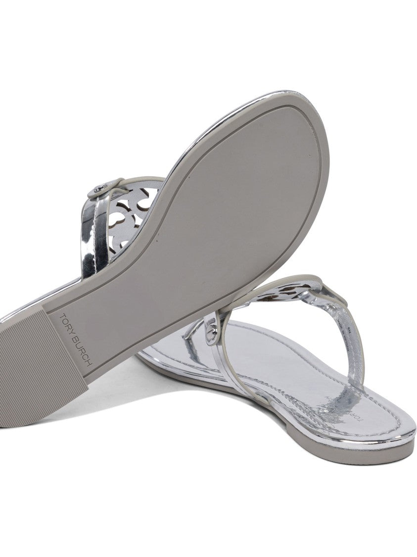 Tory Burch Silver Thong Sandals