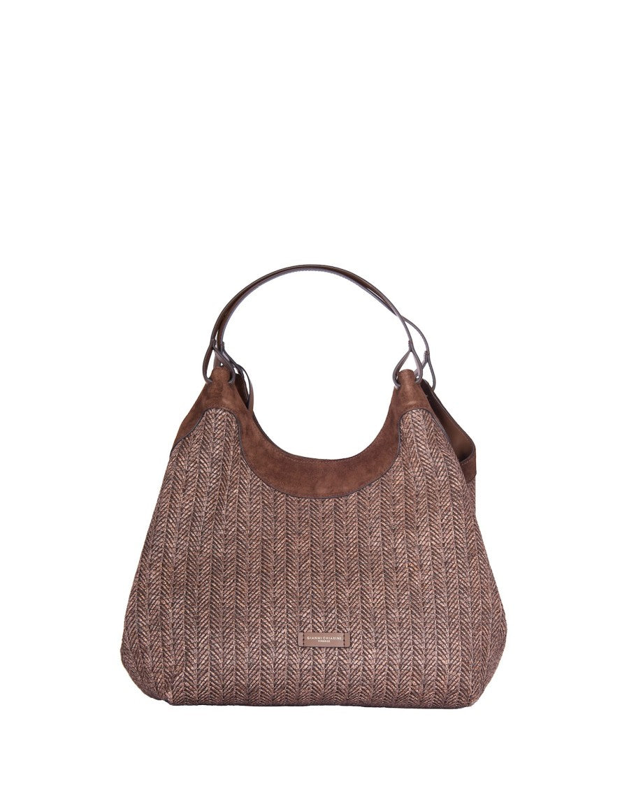 Gianni Chiarini Herringbone Pattern Shoulder Bag With Suede