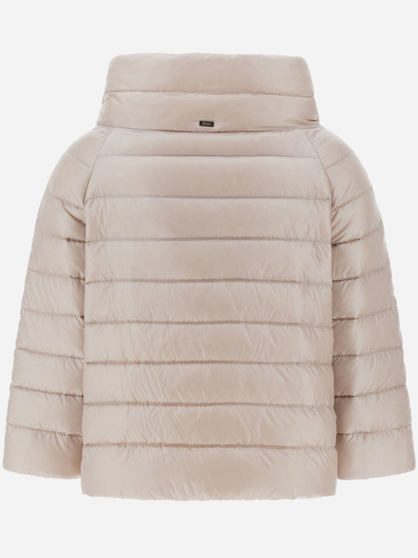 Herno Mini Jacket In Ultralight Nylon With Jewel Sleeves