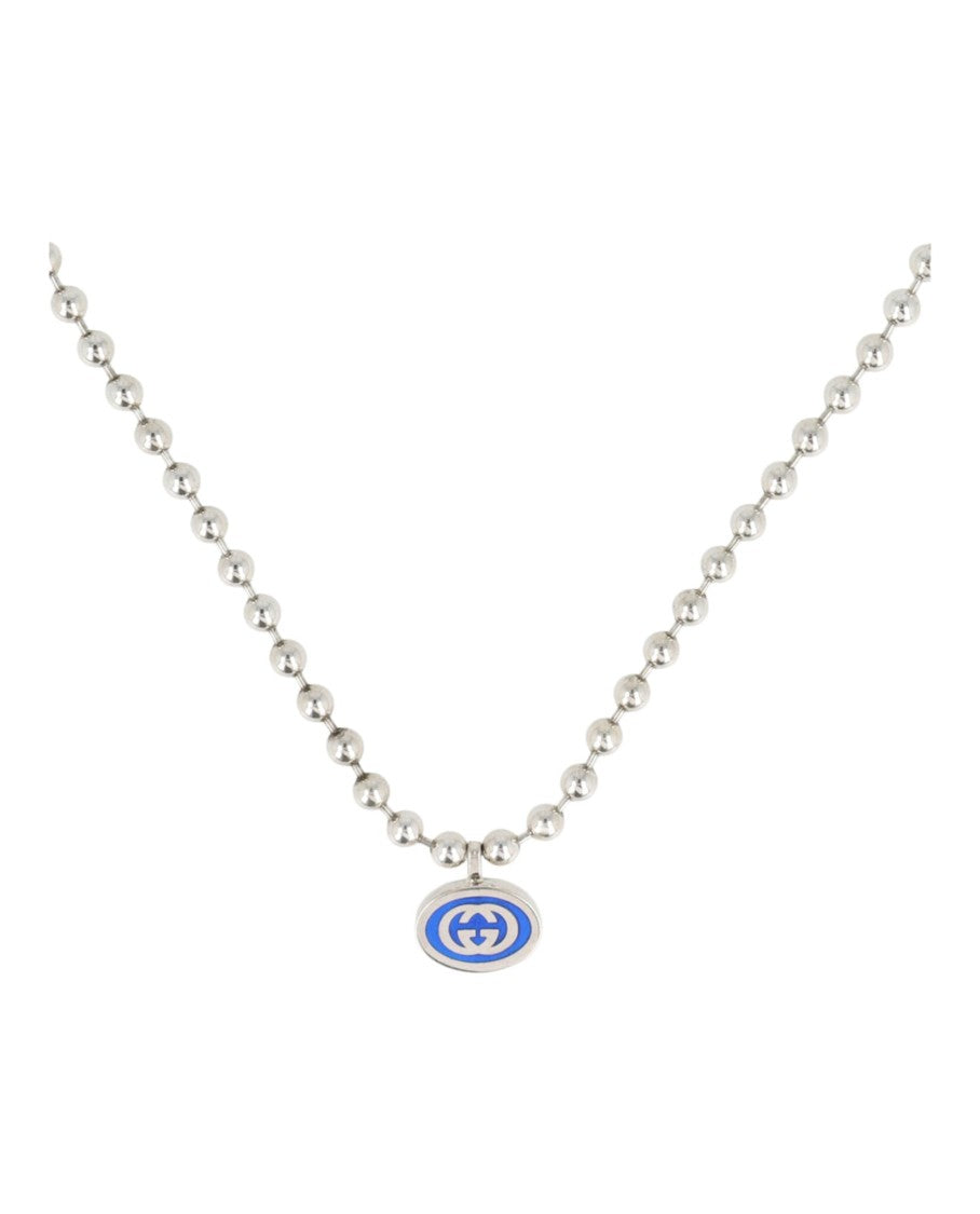 Gucci Sterling Silver Interlocking G Boule Necklace