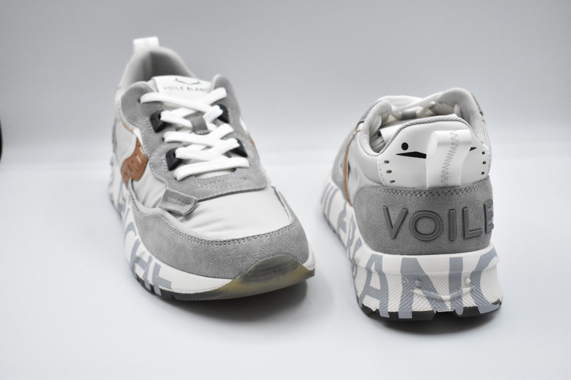 Voile Blanche Laced Sneakers In Grey-Brown Combination