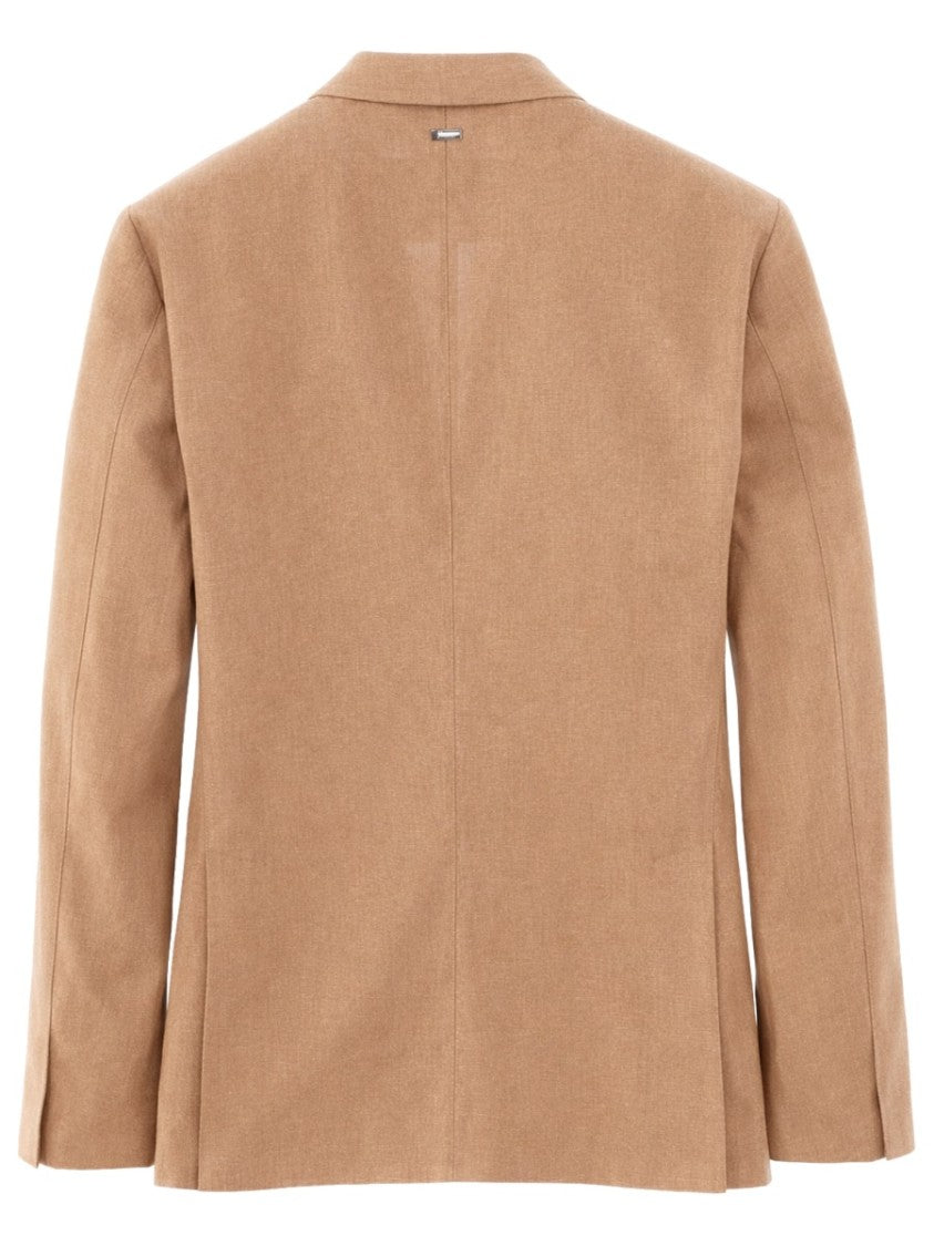 Herno Tailored Beige Notch Lapel Blazer Jacket