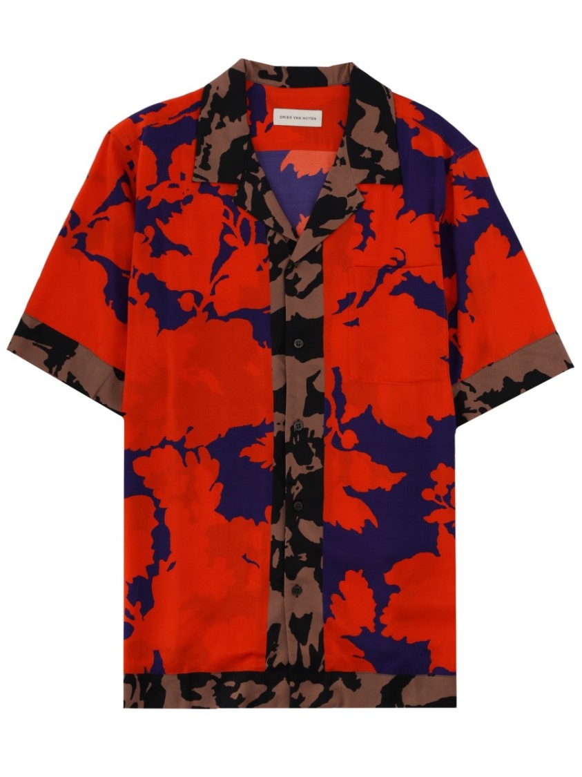 Dries Van Noten Multicolor Carlton Abstract Floral Viscose Shirt
