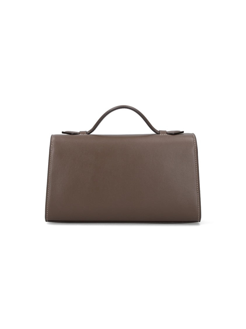 Savette Rectangular Handbag With Smooth Brown Exterior