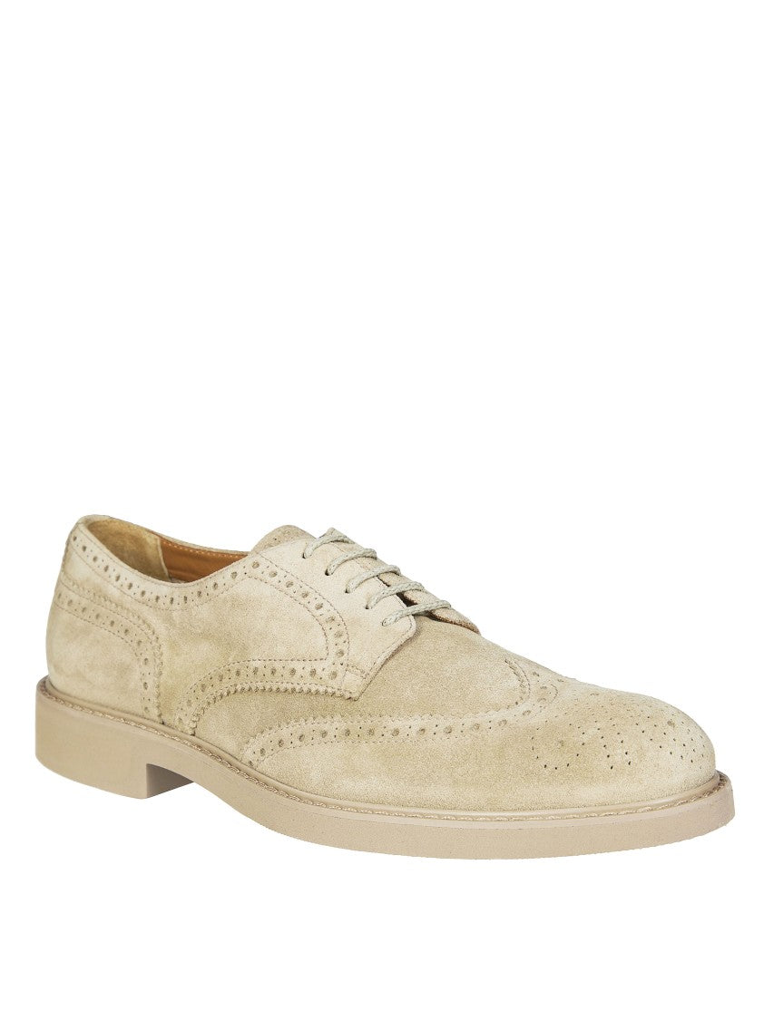 Doucal's Doucal's Light Beige Suede Derby Shoes