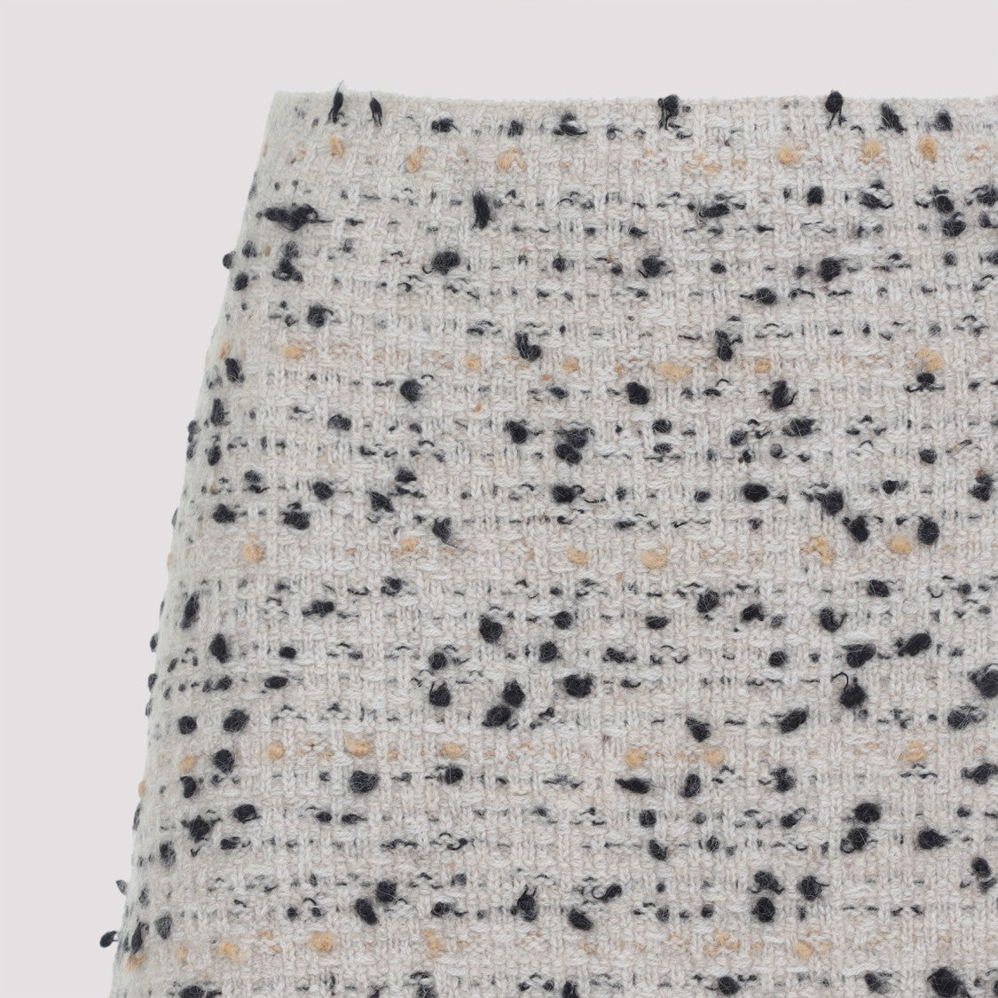 Fabiana Filippi Textured Wool And Alpaca Blend Skirt With Frayed Hem