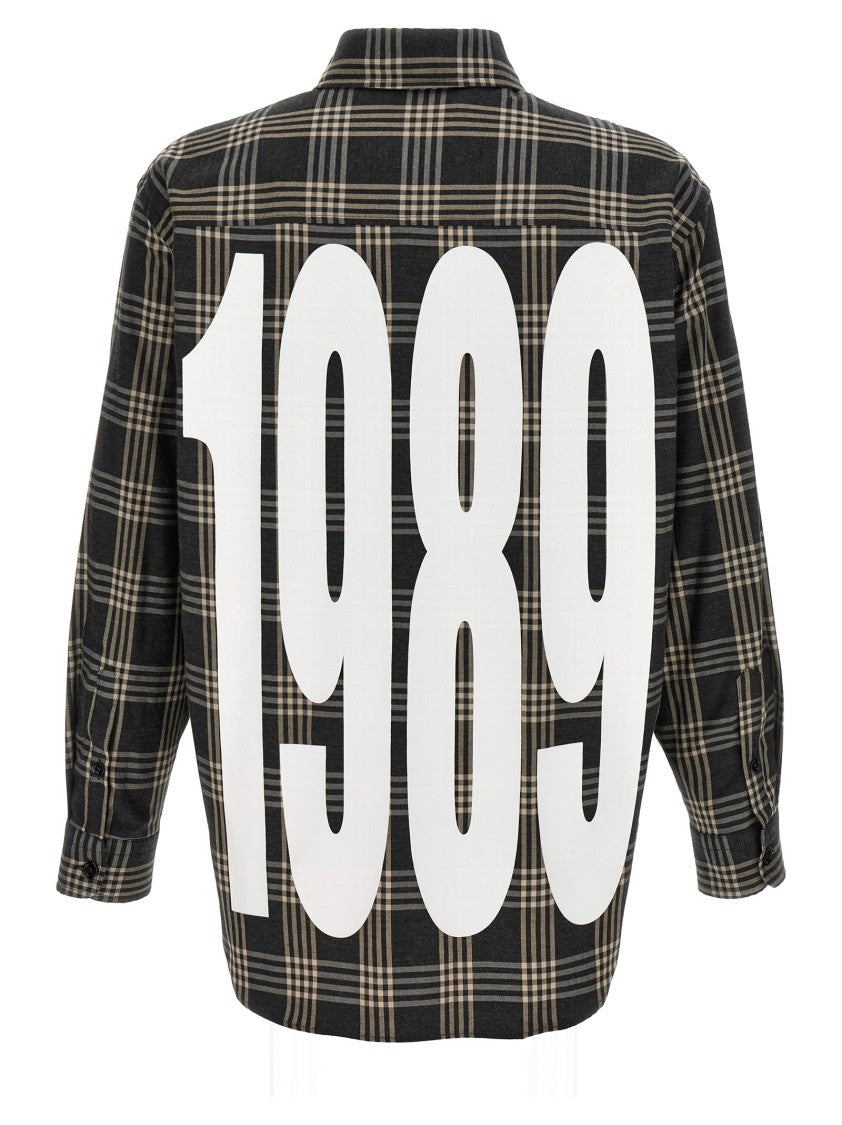 1989 Studio Check-Print Cotton Flannel Shirt With Logo Detail