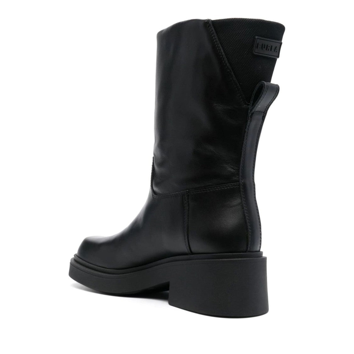 Furla Black Attitude Minimalist Leather Ankle Boots