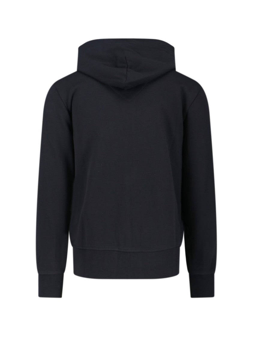 Canada Goose Black Zip-Up Hoodie With Drawstring And Logo Patch