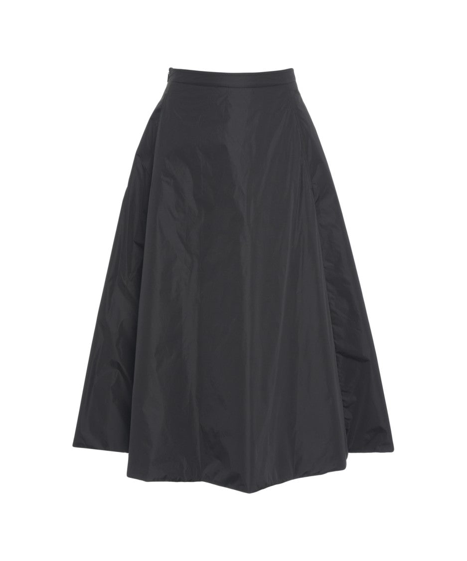 Add Wide Flared Midi Skirt With Padded Texture