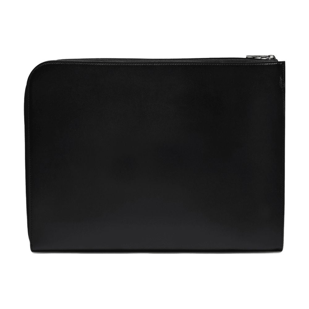 Alexander Mcqueen A4 Zip Pouch In Black Leather
