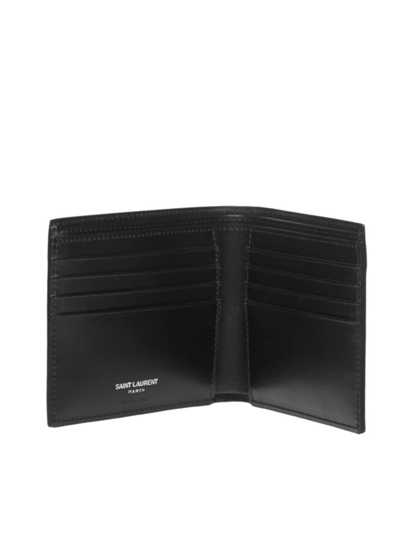 Saint Laurent Minimalist Black Calfskin Wallet With Clean Lines