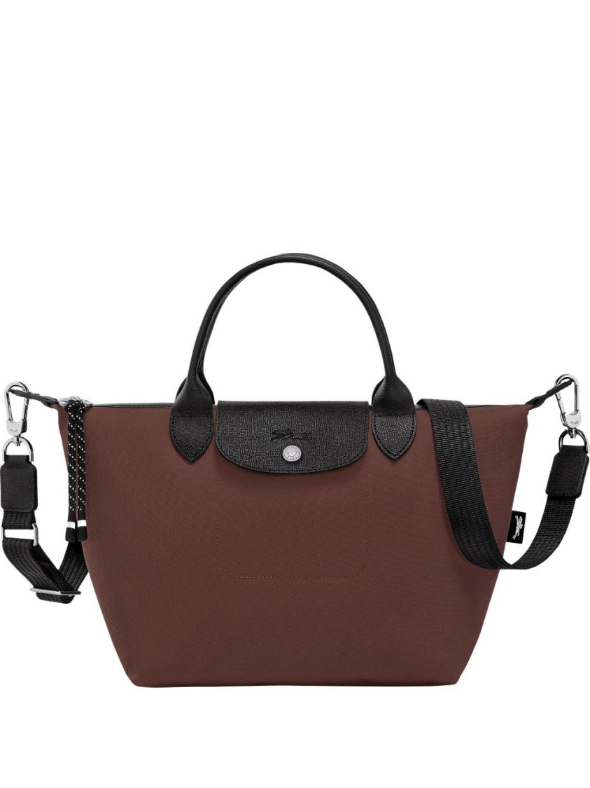 Longchamp Brown Cowhide Trimmed Polyamide Tote Bag