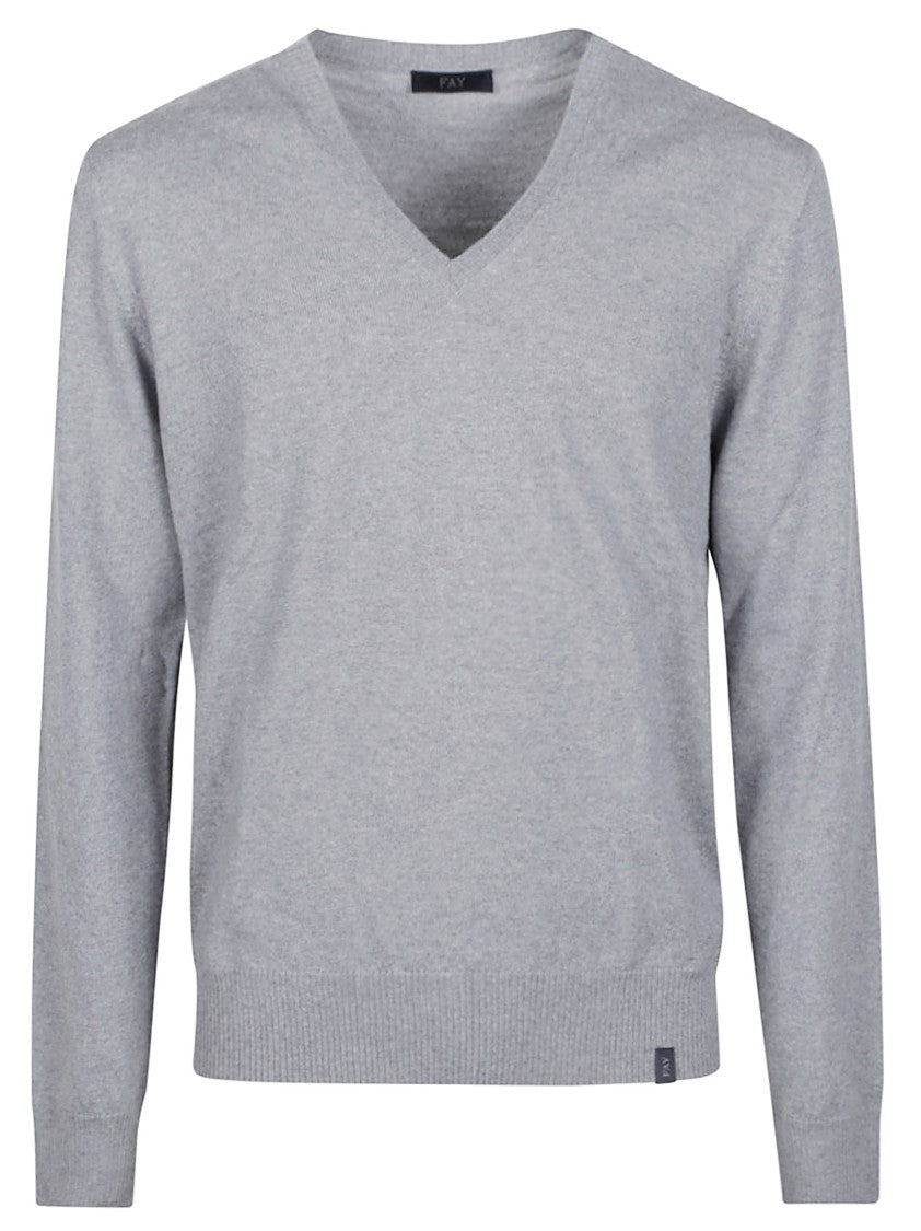Fay V-Neck Fine Virgin Wool Sweater