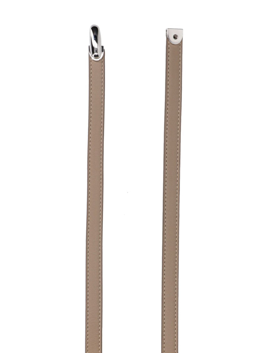 Savette Beige Slim Belt With Smooth Finish