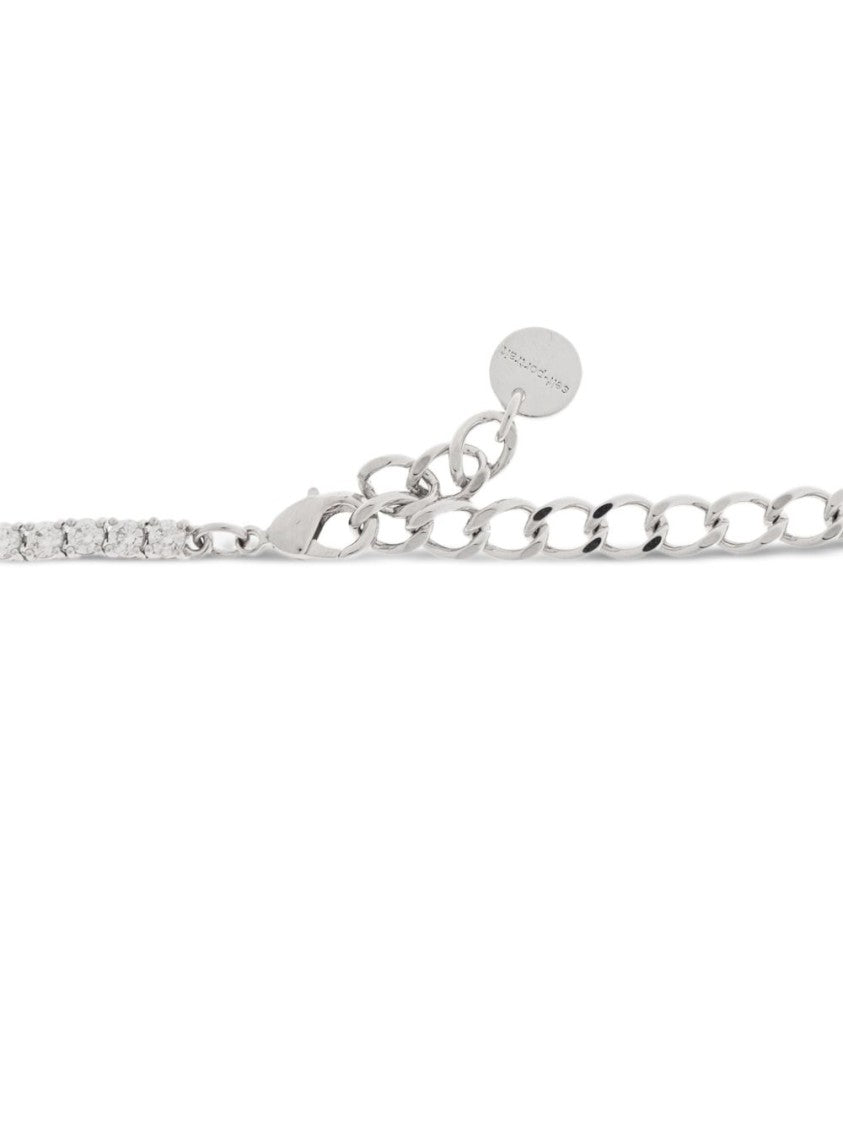 Self-Portrait Delicate Silver Necklace With Crystal-Embellished Bow Design