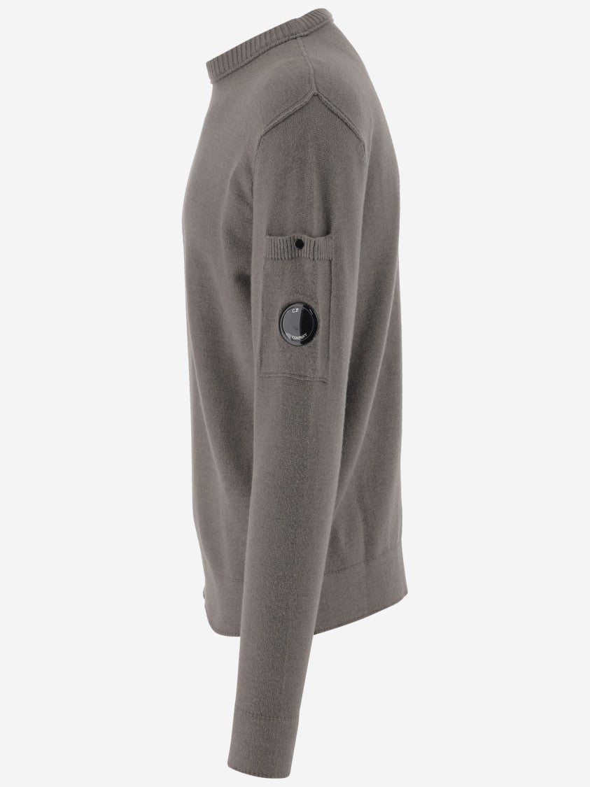 C.P. Company Cotton Blend Sweater With Ribbed Neck And Logo Detail