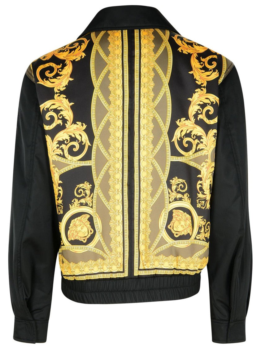 Versace Bomber Jacket In Black Polyamide