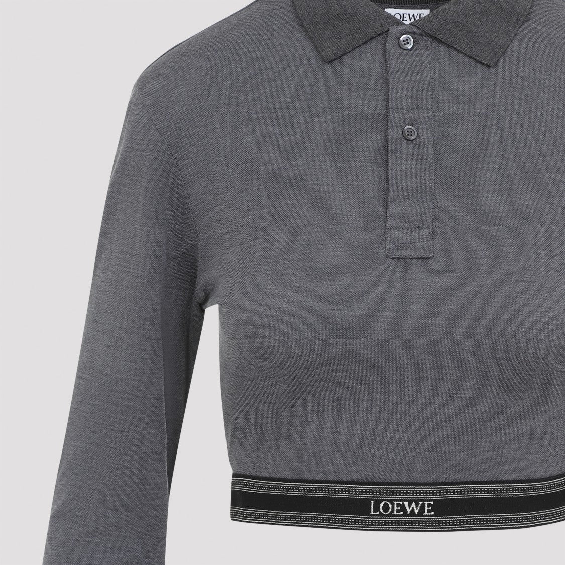 Loewe Cropped Grey Cotton Polo