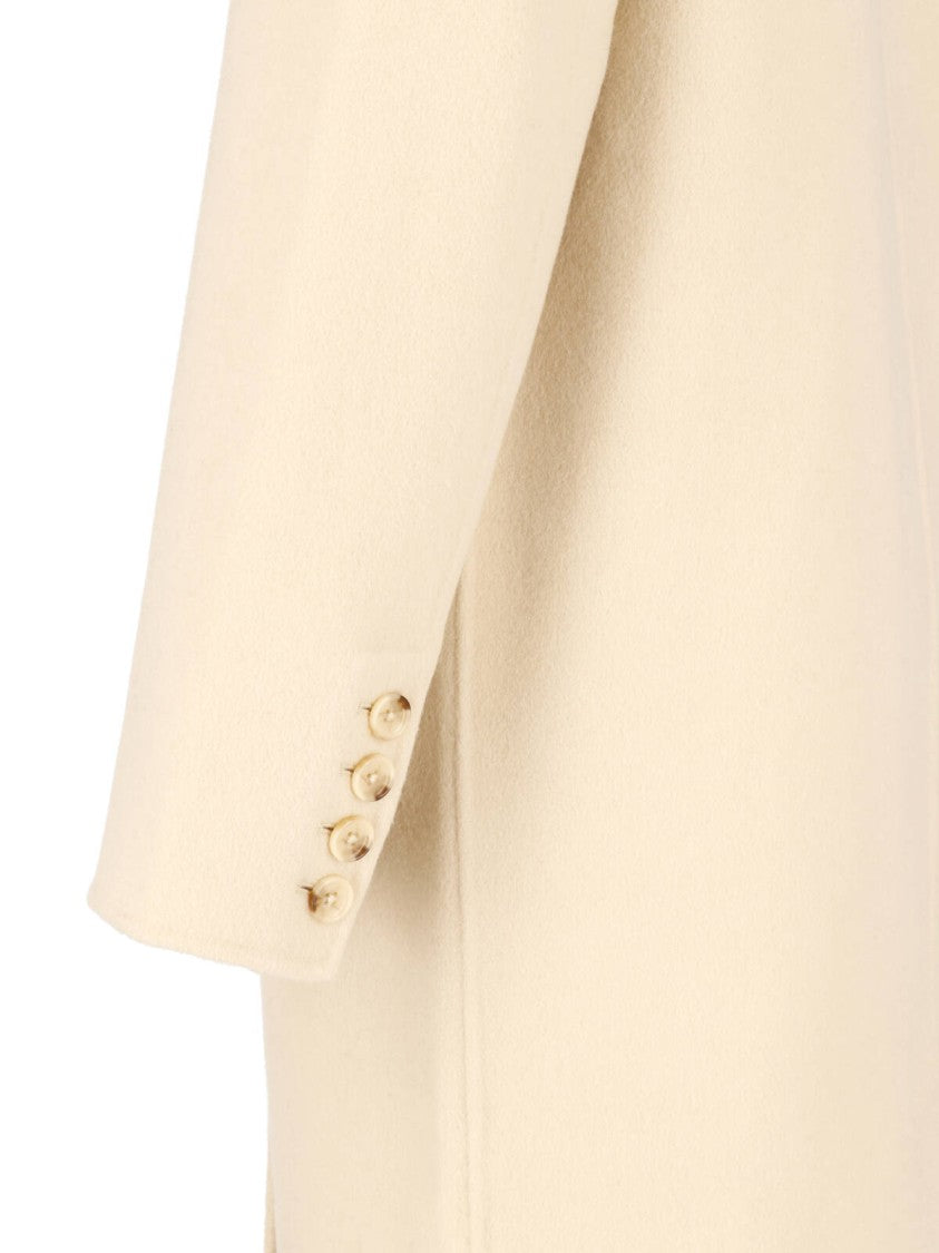 Almada Cream Deja Double-Breasted Wool Cashmere Coat
