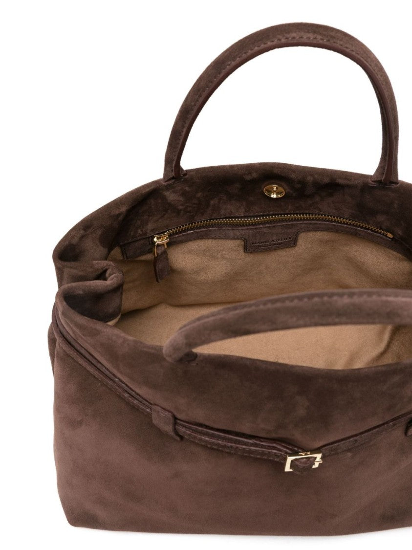 Manu Atelier Dark Brown Le Cambon 35 Suede Handbag