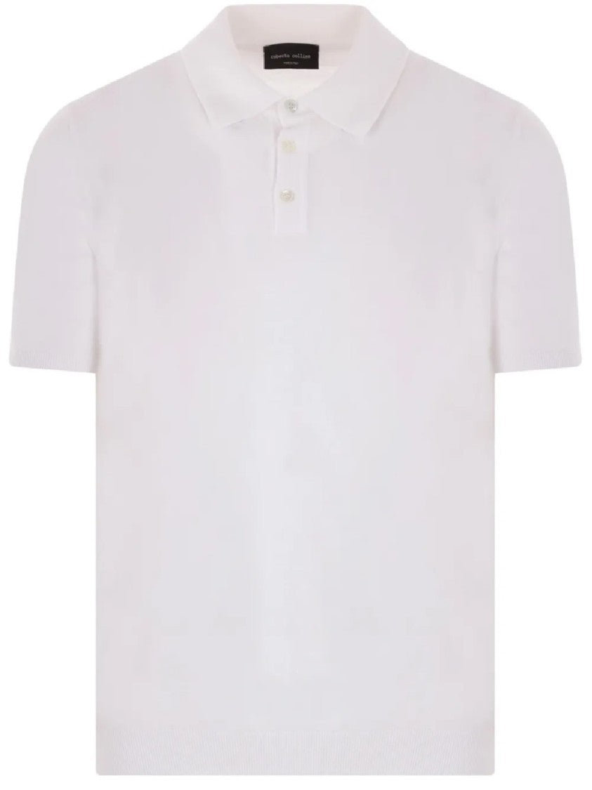 Roberto Collina Short-Sleeved Knit Polo With Buttoned Placket