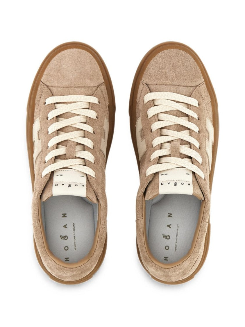 Hogan Black Low-Profile Calfskin Suede Sneakers