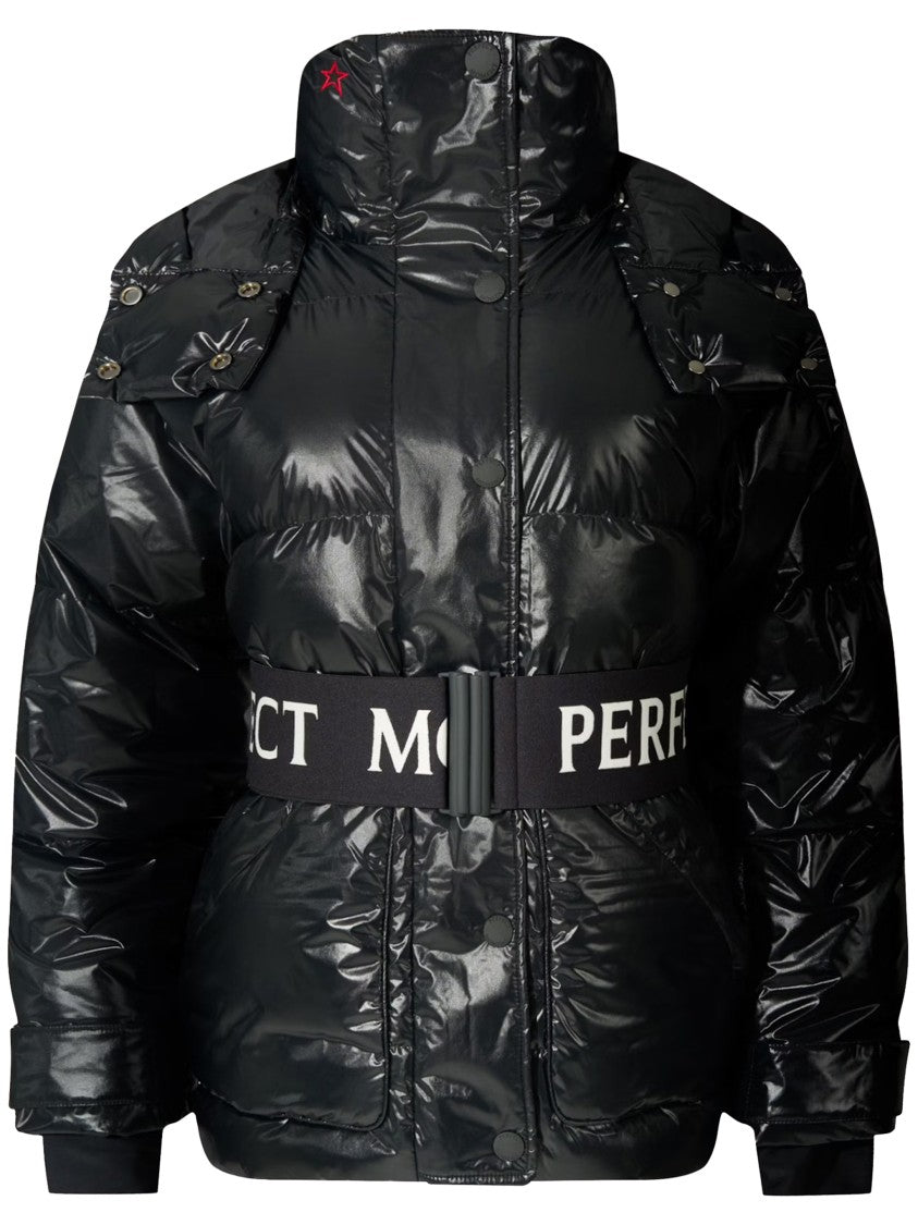 Perfect Moment Black Cortina Ski Glossy Puffer Parka