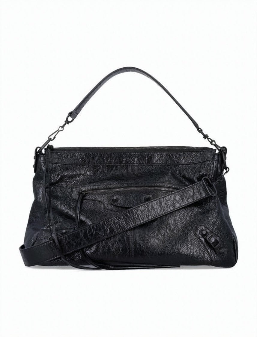 Balenciaga Textured Lambskin Tote Bag With Zip Pocket
