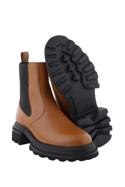 Hogan Leather Ankle Boots With Removable Insole