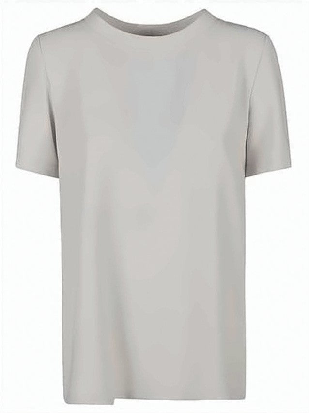 Max Mara Short-Sleeved Relaxed-Fit Top In Soft Grey Fabric