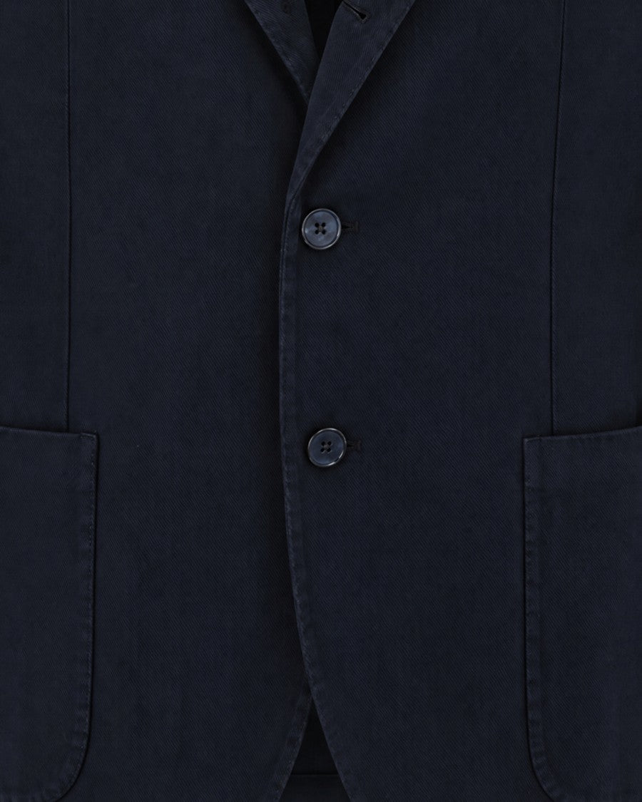 L.B.M. 1911 Blue Single-Breasted Cotton Blazer