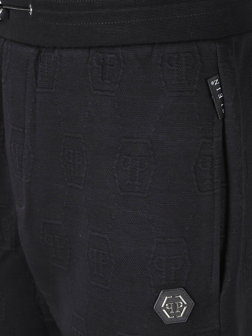 Philipp Plein Slim Tapered Trousers With Subtle Embossed Pattern